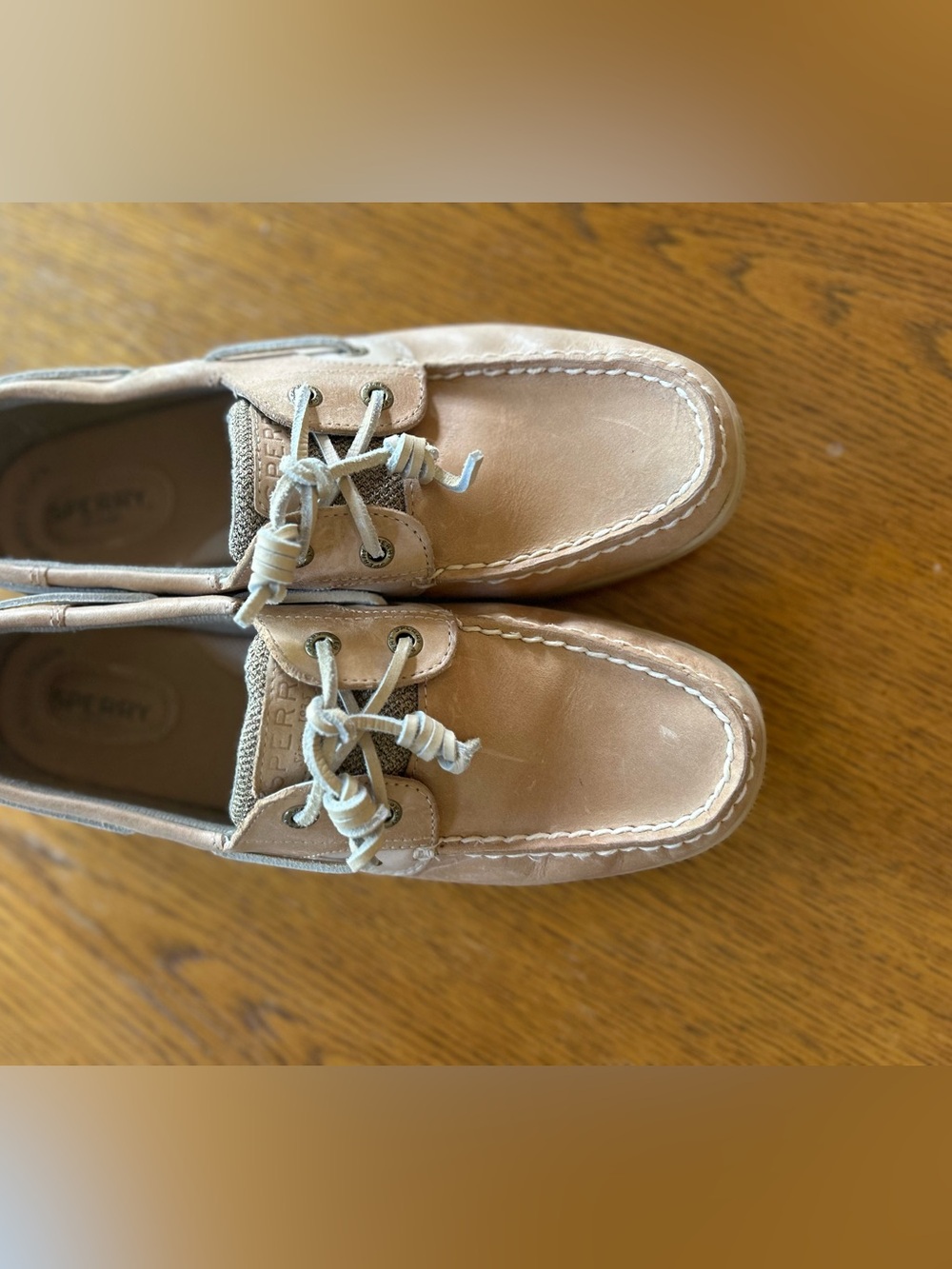 Casual women’s Boat Shoes in Light Tan - Picture 7 of 7